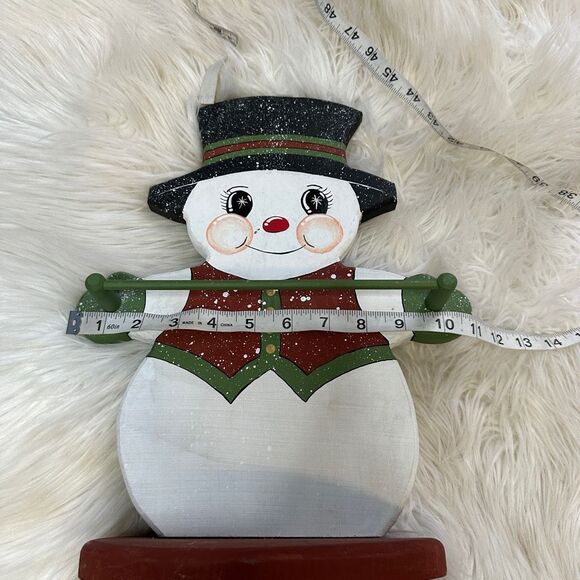 Vintage handmade snow man hand towel holder winter decoration - Picture 2 of 6